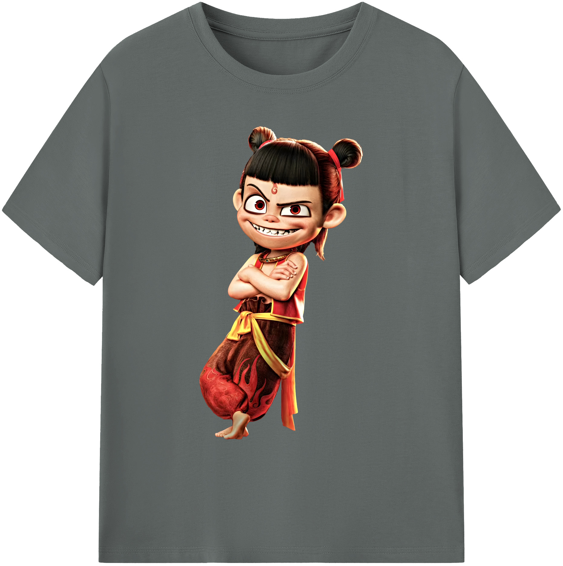 （画像用） Ne Zha 2 ナタ 魔童の大暴れ 綿100％ メンズ半袖Tシャツ｜肌触りやわらか＆通気性